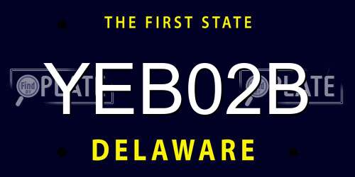 YEB02B Delaware License Plate