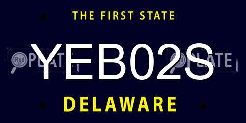 YEB02S Delaware License Plate