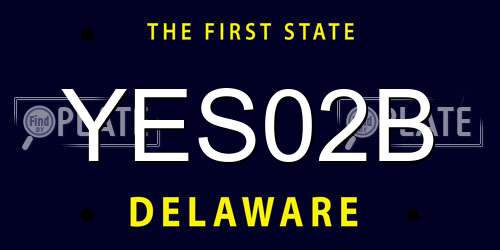 YES02B Delaware License Plate