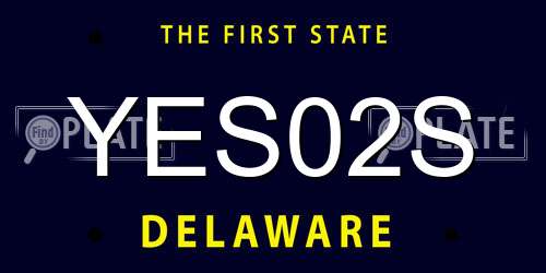 YES02S Delaware License Plate