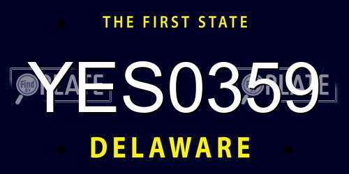 YES0359 Delaware License Plate