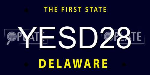 YESD28 Delaware License Plate