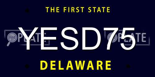 YESD75 Delaware License Plate
