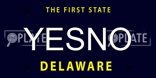 YESNO Delaware License Plate