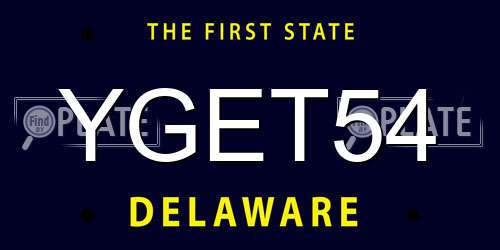 YGET54 Delaware License Plate