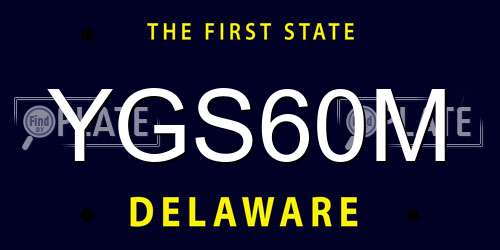 YGS60M Delaware License Plate