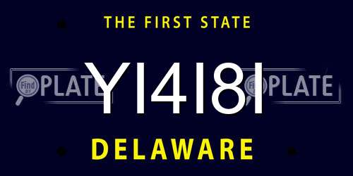 YI4I8I Delaware License Plate
