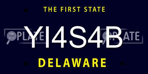 YI4S4B Delaware License Plate