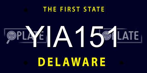 YIA151 Delaware License Plate