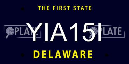 YIA15I Delaware License Plate