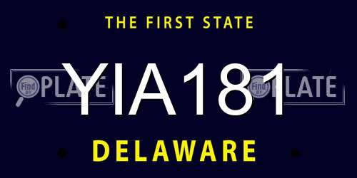 YIA181 Delaware License Plate