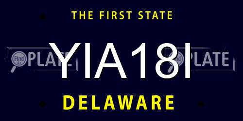 YIA18I Delaware License Plate
