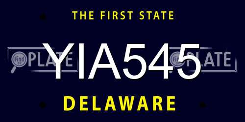 YIA545 Delaware License Plate