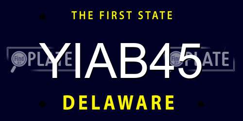 YIAB45 Delaware License Plate