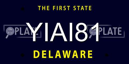 YIAI81 Delaware License Plate