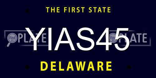 YIAS45 Delaware License Plate