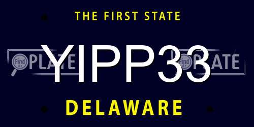 YIPP33 Delaware License Plate