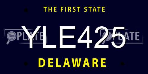 YLE425 Delaware License Plate