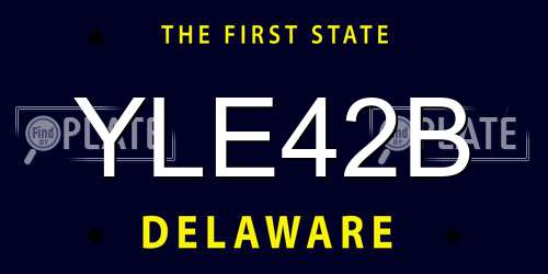 YLE42B Delaware License Plate