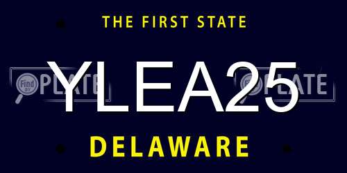 YLEA25 Delaware License Plate