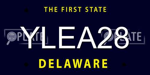 YLEA28 Delaware License Plate