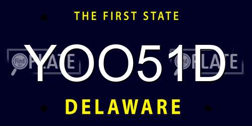 YOO51D Delaware License Plate