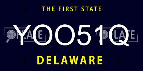 YOO51Q Delaware License Plate