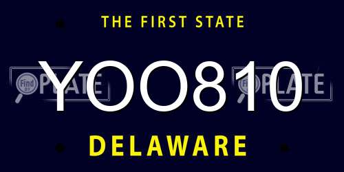 YOO810 Delaware License Plate