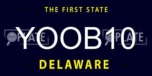 YOOB10 Delaware License Plate