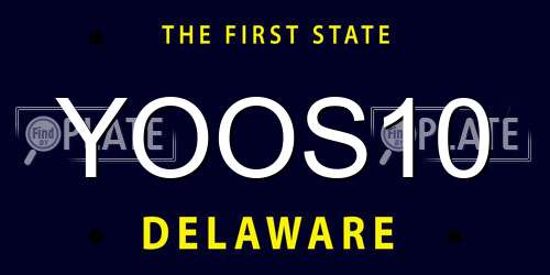 YOOS10 Delaware License Plate