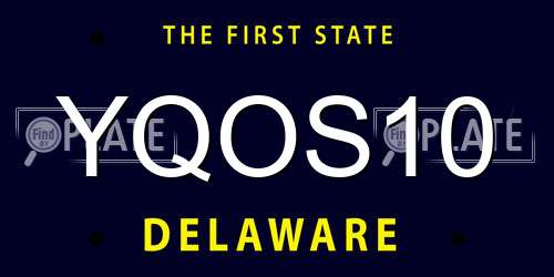 YQOS10 Delaware License Plate