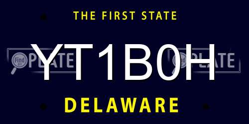 YT1B0H Delaware License Plate