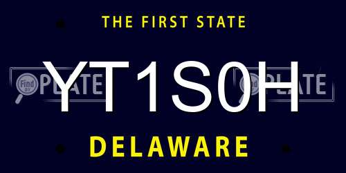 YT1S0H Delaware License Plate