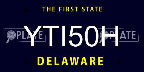 YTI50H Delaware License Plate