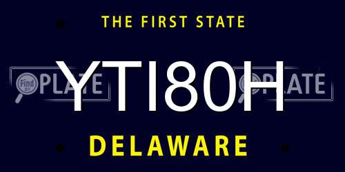 YTI80H Delaware License Plate