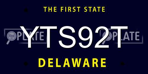 YTS92T Delaware License Plate