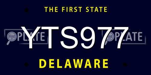 YTS977 Delaware License Plate