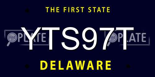 YTS97T Delaware License Plate