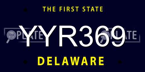 YYR369 Delaware License Plate