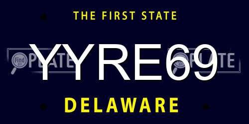 YYRE69 Delaware License Plate