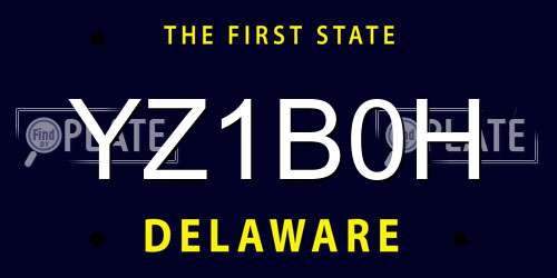 YZ1B0H Delaware License Plate