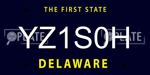 YZ1S0H Delaware License Plate