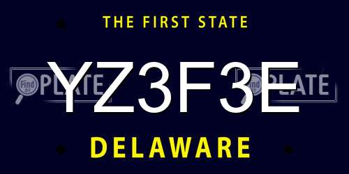 YZ3F3E Delaware License Plate