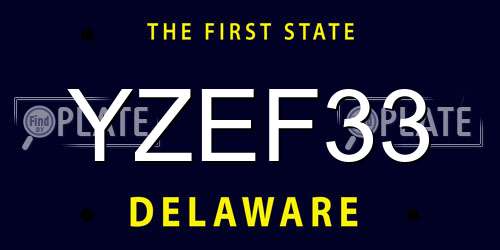 YZEF33 Delaware License Plate