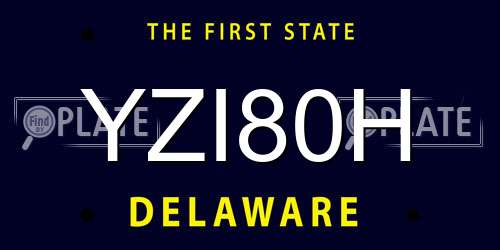 YZI80H Delaware License Plate