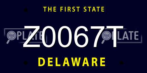 Z0067T Delaware License Plate