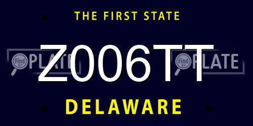 Z006TT Delaware License Plate