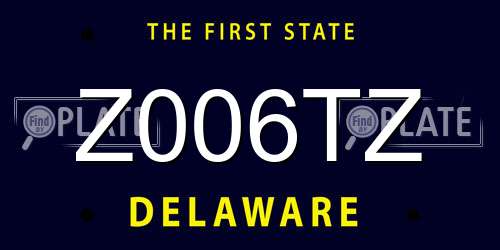 Z006TZ Delaware License Plate
