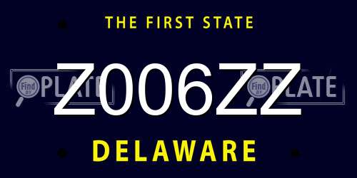 Z006ZZ Delaware License Plate
