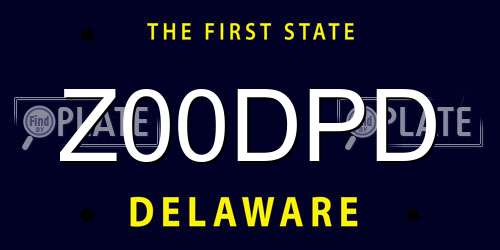 Z00DPD Delaware License Plate